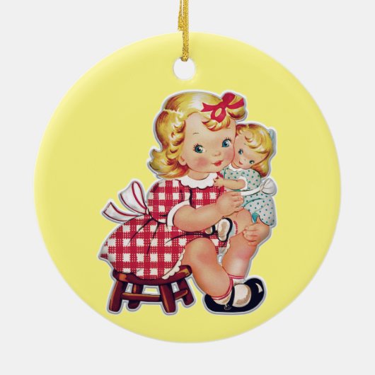 ヴィンテージの子供たちクリスマスセラミックオーナメント セラミックオーナメント (裏面)