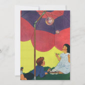 ヴィンテージの子供たち傘の下でバブルを吹く (正面)