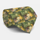 ヴィンテージの子供たち、小さな川で遊ぶ少年と少女 ネクタイ (ロール)