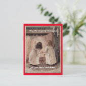 ヴィンテージの子供のクリスマス シーズンポストカード (スタンド正面)