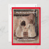 ヴィンテージの子供のクリスマス シーズンポストカード (正面/裏面)