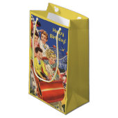 ヴィンテージの子供のジェットコースターのおもしろいの誕生会 スモールペーパーバッグ (正面アングル)