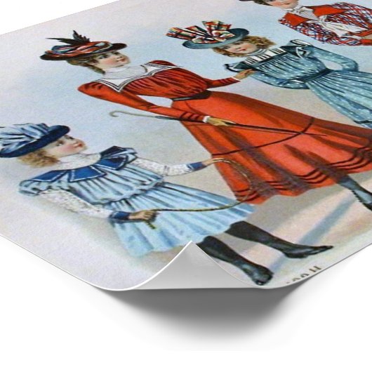 ヴィンテージの子供のファッション1890年代 ポスター (角)