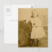 ヴィンテージの子供のポートレート – レースアップブーツの女の子 ポストカード (正面/裏面)