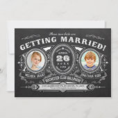 ヴィンテージの子供の写真の結婚式招待状の黒板 招待状 (正面)
