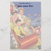 ヴィンテージの子供の気球犬のジェットコースターの乗車 便箋 (正面)