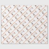 ヴィンテージの子供の男の子の野球の試合 ラッピングペーパー (フラット)