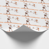 ヴィンテージの子供の男の子の野球の試合 ラッピングペーパー (角)