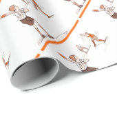 ヴィンテージの子供の男の子の野球の試合 ラッピングペーパー (ロールコーナー)