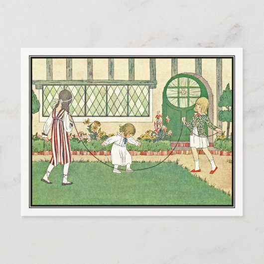 ヴィンテージの子供はH. Willebeek Le Mairによってスキップ ポストカード (正面)