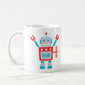 ヴィンテージの子供へかわいいロボットおもちゃ コーヒーマグカップ (左)