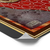 ヴィンテージの子供用ハーレクイン、バンジョーを弾く音楽家 ポスター (角)