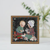 ヴィンテージの子供茶会 誕生日パーティー 招待状 (スタンド正面)