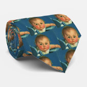 ヴィンテージの子供、ハイチェアに座るかわいい赤ちゃん boy もしくは girl ネクタイ (ロール)