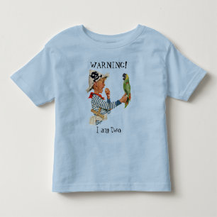 ヴィンテージの子供、海賊と遊ぶ少年とオウム トドラーTシャツ
