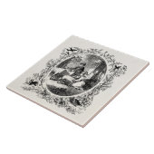 ヴィンテージの子供wのヒツジのパーソナライズなイラストレーション タイル (側面)