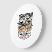 ヴィンテージの子犬に関する議論がプリントされた面白い犬好きTシャツ ラージ壁時計 (傾斜)