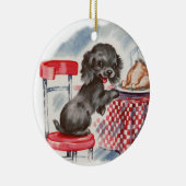 ヴィンテージの子犬 セラミックオーナメント (右)