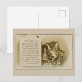 ヴィンテージの子猫のクリスマス・ポストカード シーズンポストカード (正面/裏面)
