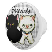 ヴィンテージの子猫の画像の陶器製プルタブ セラミックノブ (右)