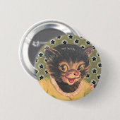 ヴィンテージの子猫ピンバッジ 昔の写真 缶バッジ (正面&裏面)