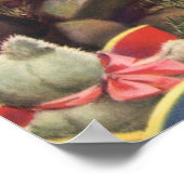 ヴィンテージの子、女の子の木の鳥を見て、春 ポスター (角)