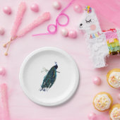 ヴィンテージの孔雀のイラストレーション ペーパープレート (パーティー)