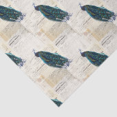 ヴィンテージの孔雀のフランスのな短命なもののティッシュペーパー 薄葉紙 (詳細)