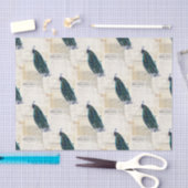 ヴィンテージの孔雀のフランスのな短命なもののティッシュペーパー 薄葉紙 (クラフト)