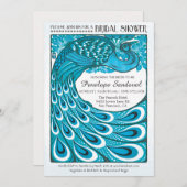 ヴィンテージの孔雀のブライダルシャワー招待状 招待状 (正面/裏面)