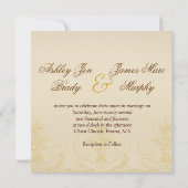 ヴィンテージの孔雀のモノグラムの結婚式招待状 招待状 (裏面)