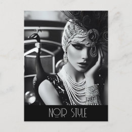 ヴィンテージの孔雀のレトロな魅力の少女 ポストカード