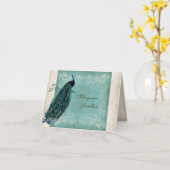 ヴィンテージの孔雀の個人事業の一致 カード (黄色い花)