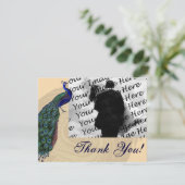 ヴィンテージの孔雀の写真のサンキューカード サンキューカード (スタンド正面)