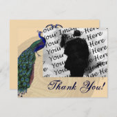 ヴィンテージの孔雀の写真のサンキューカード サンキューカード (正面/裏面)