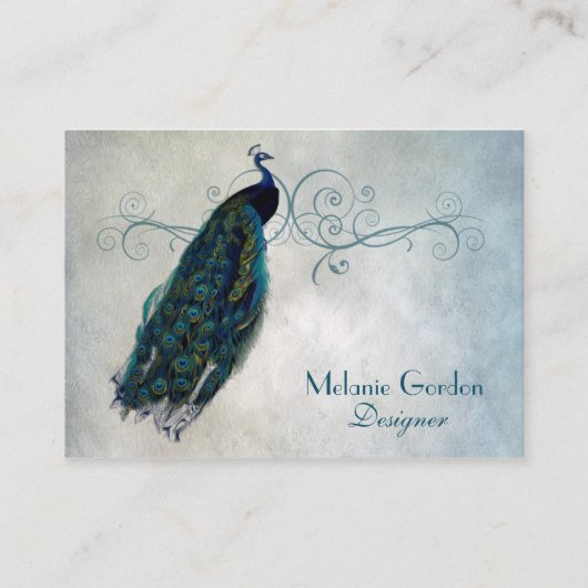 ヴィンテージの孔雀の名刺 名刺 (正面)