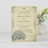 ヴィンテージの孔雀の結婚式招待状 招待状 (スタンド正面)