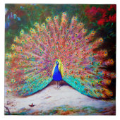 ヴィンテージの孔雀の絵画 タイル (正面)