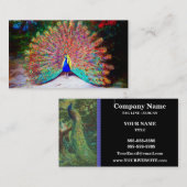 ヴィンテージの孔雀の絵画 名刺 (正面/裏面)