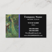 ヴィンテージの孔雀の絵画 名刺 (裏面)