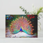 ヴィンテージの孔雀の絵画 招待状 (スタンド正面)