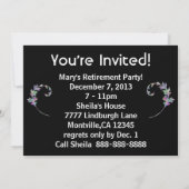 ヴィンテージの孔雀の絵画 招待状 (裏面)