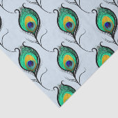 ヴィンテージの孔雀の羽のプリント 薄葉紙 (詳細)