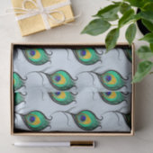 ヴィンテージの孔雀の羽のプリント 薄葉紙 (ギフト)