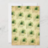 ヴィンテージの孔雀の羽根を使ったムスリムのウェディング 招待状 (裏面)