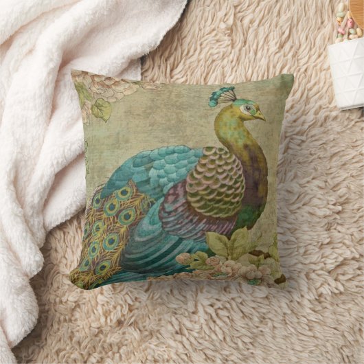 ヴィンテージの孔雀の装飾用クッション クッション (ブランケット)