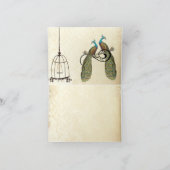 ヴィンテージの孔雀の鳥籠の結婚式招待状 サンキューカード (内部)