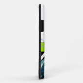 ヴィンテージの孔雀の黒のシェブロンのライムグリーンの名前 Case-Mate iPhoneケース (裏面/右)