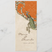 ヴィンテージの孔雀の黒、夕食メニューカード メニュー (裏面)