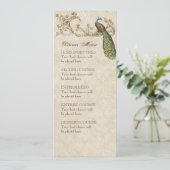 ヴィンテージの孔雀の黒、夕食メニューカード メニュー (スタンド正面)